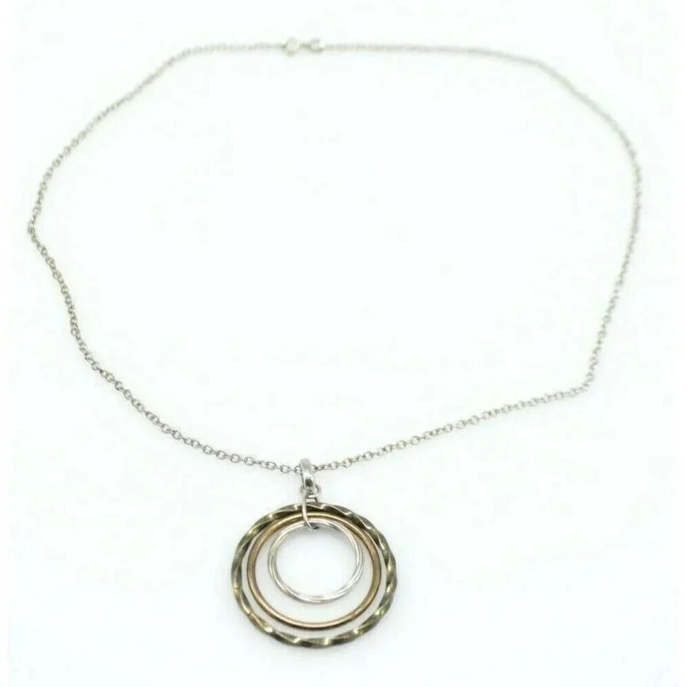 Sterling Silver .95 SA Thailand Three Tone Circles